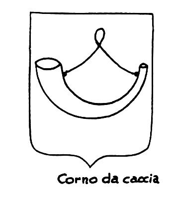 Imagen del término heráldico: Corno da caccia